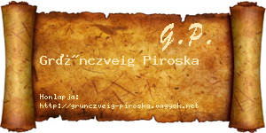 Grünczveig Piroska névjegykártya